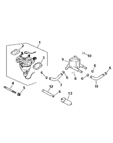 Fuel System Diagram and Parts List for Z-FORCE60 53AA5BBJ-53AA5BBJ710 Cub Cadet Lawn Tractor